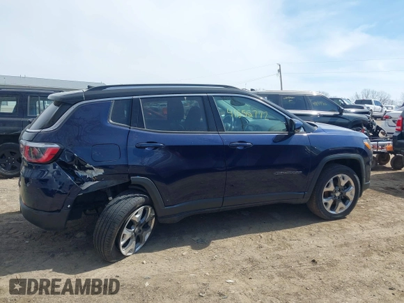 2018 Jeep Compass Limited with VIN 3C4NJDCB5JT259434, listed as a IAAI auction lot 41855772 with 57,333 mi miles. Bid and sale history available at carsss.com. Image 13.