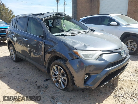 2016 Toyota RAV4 Hybrid Limited with VIN JTMDJREV7GD047729, listed as a IAAI auction lot 41833765 with 114,830 mi miles. Bid and sale history available at carsss.com. Image 1.