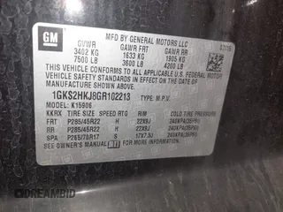 2016 GMC Yukon XL Denali with VIN 1GKS2HKJ8GR102213, listed as a IAAI auction lot 41818737 with 154,607 mi miles and . Bid and sale history available at DreamBid. Image 9.