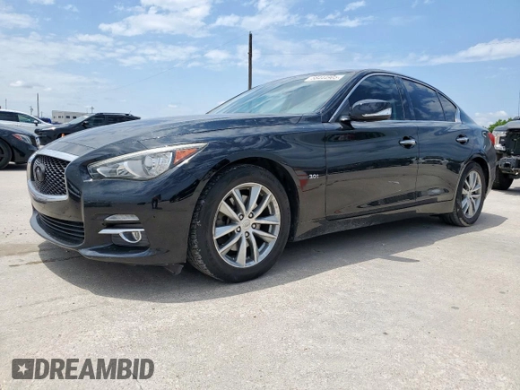 2016 Infiniti Q50 Premium with VIN JN1EV7AP1GM304441, listed as a Copart auction lot 58444905 with 98,371 mi miles and Salvage title. Bid and sale history available at DreamBid. Image 1.