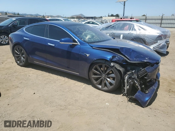 2018 Tesla Model S 75D with VIN 5YJSA1E25JF249743, listed as a Copart auction lot 59636235 with 101,275 mi miles and Salvage title. Bid and sale history available at DreamBid. Image 4.