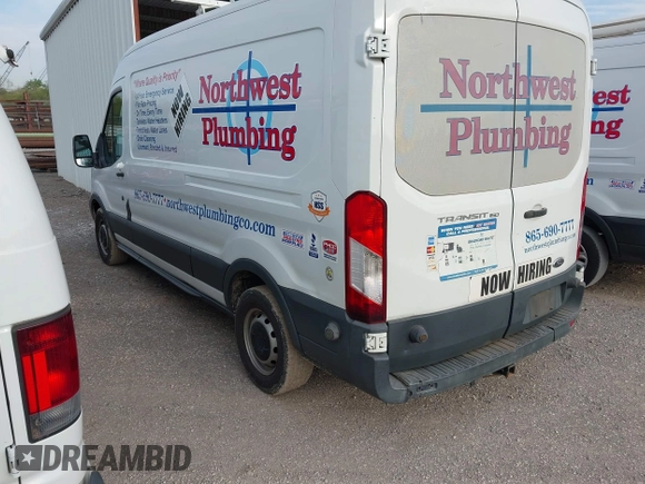 2015 Ford Transit Cargo with VIN 1FTNE2CM7FKA78466, listed as a IAAI auction lot 42074455 with 214,797 mi miles and . Bid and sale history available at carsss.com. Image 3.