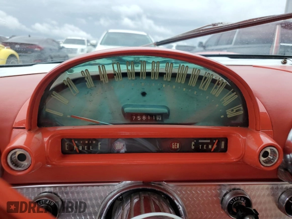 1956 Ford Thunderbird with VIN P6GH329799, listed as a Copart auction lot 74238794 with 75,811 mi miles and Salvage Title. Bid and sale history available at DreamBid. Image 9.