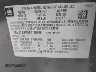 2014 GMC Terrain SLT z VIN 2GKALSEK0E6176468, wystawiony jako IAAI lot #42306679 z przebiegiem 204 741 mil mil oraz . Historia ofert i sprzedaży dostępna na DreamBid. Obrazek 9.