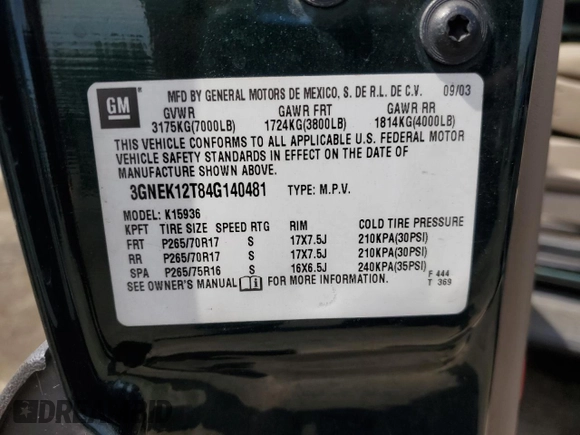 2004 Chevrolet Avalanche Z71 with VIN 3GNEK12T84G140481, listed as a Copart auction lot 54123735 with 177,776 mi miles and Salvage Title. Bid and sale history available at carsss.com. Image 13.