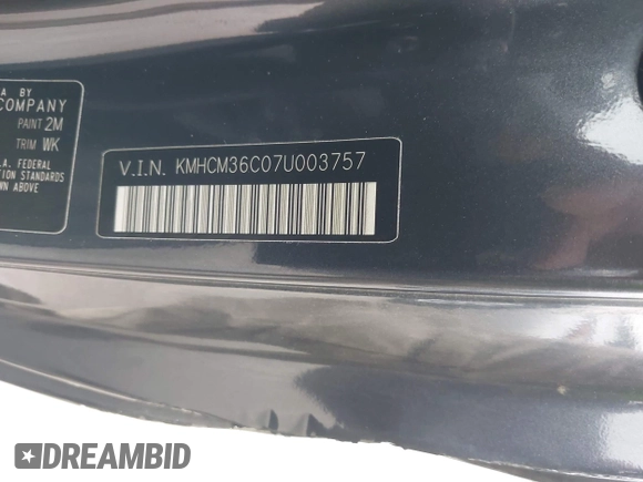 2007 Hyundai Accent GS with VIN KMHCM36C07U003757, listed as a IAAI auction lot 41925544 with 89,882 mi miles. Bid and sale history available at carsss.com. Image 9.