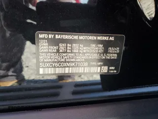 2022 BMW X6 xDrive40i with VIN 5UXCY6C0XN9K71038, listed as a Copart auction lot 48041725 with 40,612 mi miles and Salvage Title. Bid and sale history available at carsss.com. Image 13.