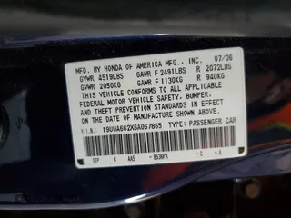 2006 Acura TL with VIN 19UUA662X6A067865, listed as a Copart auction lot 50273025 with 225,380 mi miles and Salvage Title. Bid and sale history available at carsss.com. Image 12.