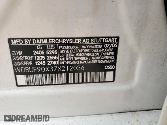 2007 Mercedes-Benz E 550 with VIN WDBUF90X37X212036, listed as a Copart auction lot 73963114 with Not Provided miles and Salvage Title. Bid and sale history available at carsss.com. Image 13.