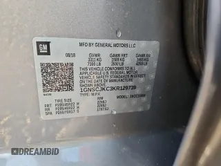 2019 Chevrolet Suburban LT with VIN 1GNSCJKC3KR129739, listed as a Copart auction lot 62377465 with 105,771 mi miles and Salvage title. Bid and sale history available at DreamBid. Image 13.