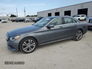 2017 Mercedes-Benz C with VIN 55SWF4JB9HU210401, listed as a Copart auction lot 54155075 with 29,550 mi miles and Salvage Title. Bid and sale history available at carsss.com. Image 1.