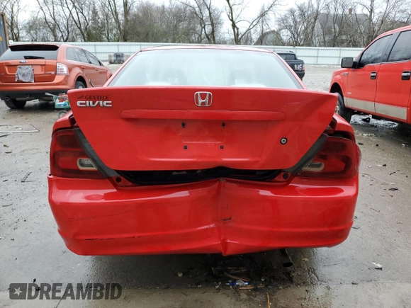 2001 Honda Civic LX with VIN 1HGEM215X1L107638, listed as a Copart auction lot 80860374 with 281,478 mi miles and Non Repairable. Bid and sale history available at carsss.com. Image 6.