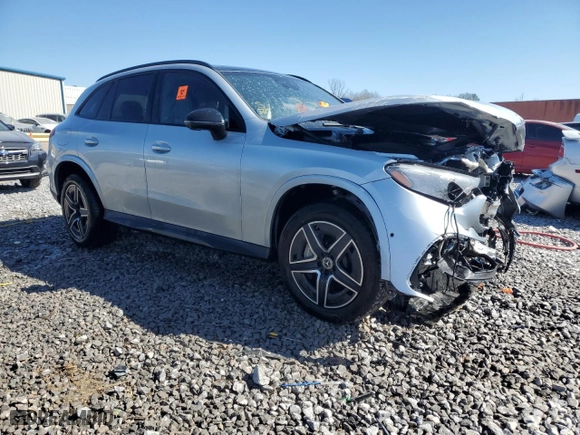 2024 Mercedes-Benz GLC with VIN W1NKM4GB5RF166044, listed as a Copart auction lot 47439195 with 6,311 mi miles and Salvage Title. Bid and sale history available at carsss.com. Image 4.