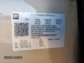 2022 Cadillac XT5 Premium Luxury FWD z VIN 1GYKNERS9NZ120517, wystawiony jako Copart lot #58978045 z przebiegiem 31 456 mil mil oraz Szkoda całkowita • Salvage title. Historia ofert i sprzedaży dostępna na DreamBid. Obrazek 13.