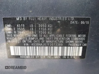 2015 Subaru Legacy Limited with VIN 4S3BNAJ67F3073389, listed as a IAAI auction lot 42268012 with 195,713 mi miles and . Bid and sale history available at DreamBid. Image 9.