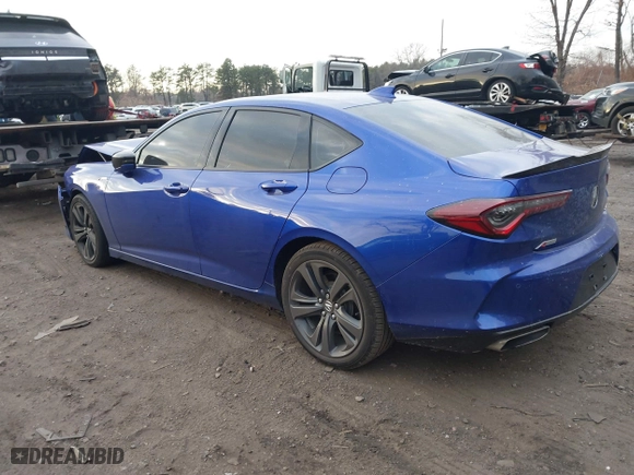 2023 Acura TLX w/A-Spec Package with VIN 19UUB6F58PA000934, listed as a IAAI auction lot 41241476 with 28,380 mi miles. Bid and sale history available at carsss.com. Image 3.