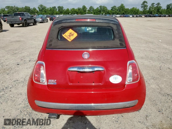 2016 FIAT 500 Lounge with VIN 3C3CFFER9GT122184, listed as a Copart auction lot 61877895 with 49,071 mi miles and Salvage title. Bid and sale history available at DreamBid. Image 6.
