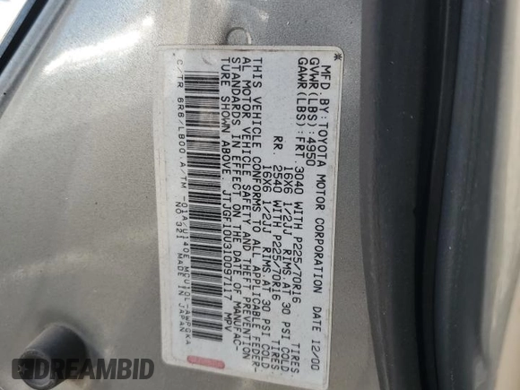 2001 Lexus RX 300 with VIN JTJGF10U310097117, listed as a Copart auction lot 83028204 with 345,675 mi miles and Salvage Title. Bid and sale history available at carsss.com. Image 13.