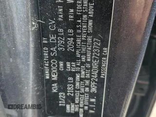 2024 Kia Forte LXS with VIN 3KPF24ADXRE723727, listed as a Copart auction lot 48360305 with 68,207 mi miles and Salvage Title. Bid and sale history available at carsss.com. Image 12.