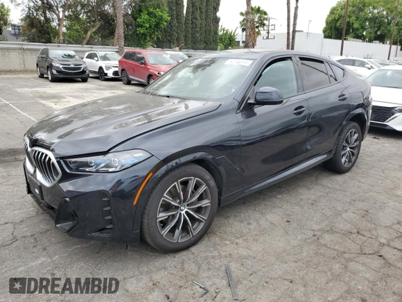 2025 BMW X6 xDrive40i with VIN 5UX33EX00S9W74119, listed as a Copart auction lot 53427535 with 20,282 mi miles and Clean Title. Bid and sale history available at carsss.com. Image 1.