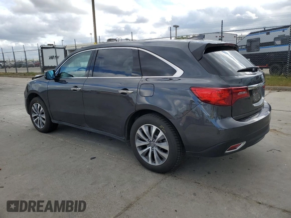 2015 Acura MDX Tech Pkg with VIN 5FRYD4H4XFB023378, listed as a Copart auction lot 54727855 with 70,590 mi miles and Salvage Title. Bid and sale history available at carsss.com. Image 2.
