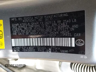 2017 Lexus ES 350 with VIN 58ABK1GG0HU076659, listed as a IAAI auction lot 42341663 with 145,463 mi miles and . Bid and sale history available at DreamBid. Image 9.
