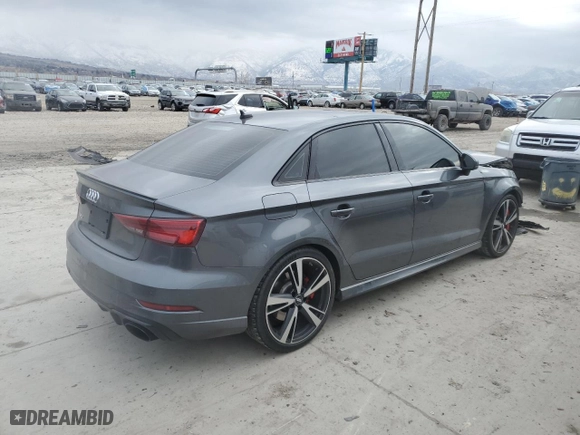 2020 Audi RS 3 with VIN WUABWHFF4LA902881, listed as a Copart auction lot 88743865 with 75,769 mi miles and Salvage Title. Bid and sale history available at carsss.com. Image 3.