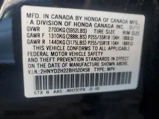 2011 Acura MDX with VIN 2HNYD2H22BH520458, listed as a Copart auction lot 86750244 with 147,669 mi miles and Salvage Title. Bid and sale history available at carsss.com. Image 13.