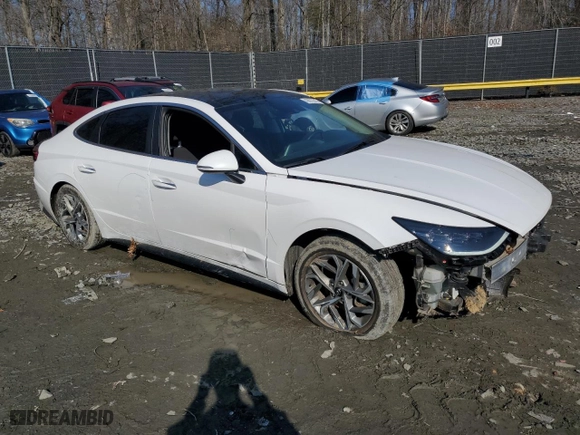 2023 Hyundai Sonata SEL with VIN KMHL14JA9PA327876, listed as a Copart auction lot 43873315 with 27,186 mi miles and Salvage Title. Bid and sale history available at carsss.com. Image 4.
