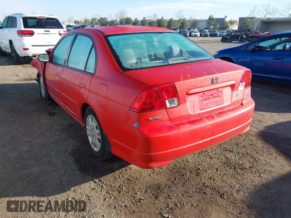 2004 Honda Civic LX with VIN 2HGES16584H548825, listed as a IAAI auction lot 41477784 with 152,581 mi miles. Bid and sale history available at carsss.com. Image 3.