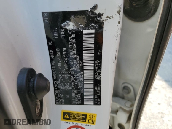 2018 Toyota Highlander Limited z VIN 5TDDZRFH1JS860268, wystawiony jako Copart lot #59696495 z przebiegiem Nie podano mil oraz Szkoda całkowita • Salvage title. Historia ofert i sprzedaży dostępna na DreamBid. Obrazek 13.