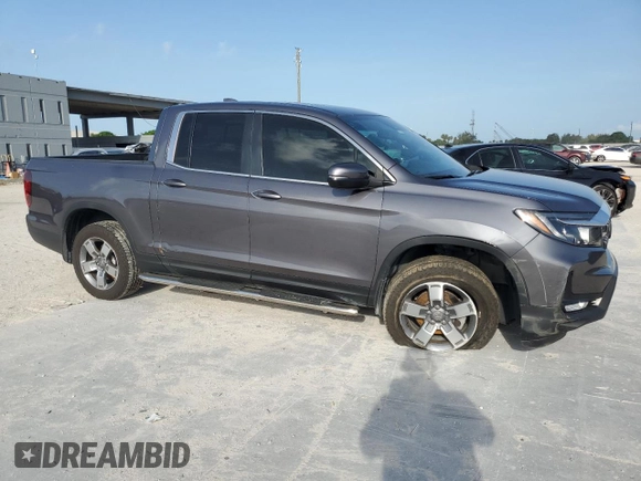 2024 Honda Ridgeline RTL with VIN 5FPYK3F57RB028966, listed as a Copart auction lot 60211885 with 10,963 mi miles and Salvage title. Bid and sale history available at DreamBid. Image 4.