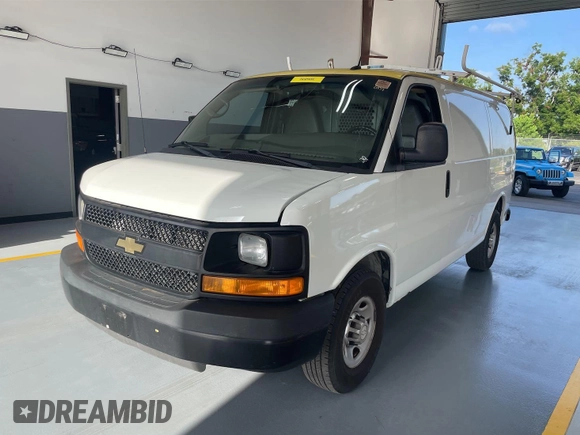 2015 Chevrolet Express Cargo with VIN 1GCWGFCF5F1172987, listed as a IAAI auction lot 42775101 with 159,466 mi miles and . Bid and sale history available at DreamBid. Image 2.