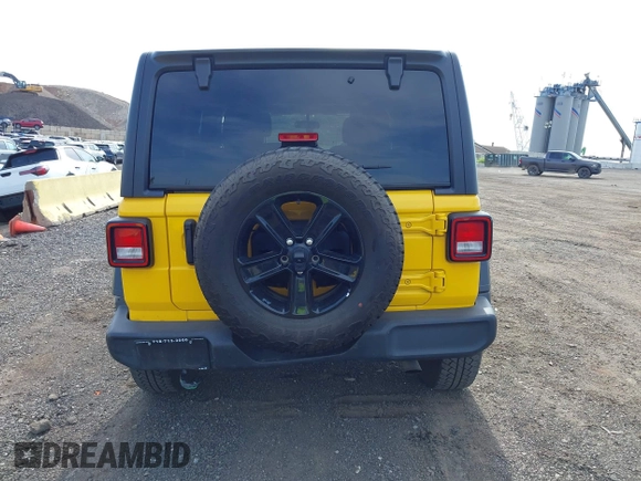 2021 Jeep Wrangler Unlimited Sport S with VIN 1C4HJXDN4MW744315, listed as a IAAI auction lot 42242941 with 35,344 mi miles and . Bid and sale history available at DreamBid. Image 16.
