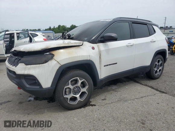 2022 Jeep Compass Trailhawk with VIN 3C4NJDDB9NT159096, listed as a Copart auction lot 58563145 with Not provided miles and Salvage title. Bid and sale history available at DreamBid. Image 1.