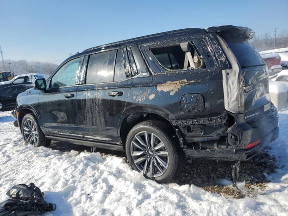 2023 Cadillac Escalade 4WD Sport Platinum with VIN 1GYS4GKL0PR181999, listed as a Copart auction lot 87362354 with 7,193 mi miles and Salvage Title. Bid and sale history available at carsss.com. Image 2.
