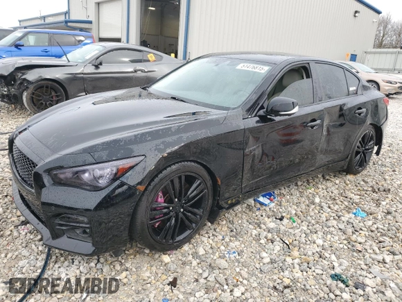 2015 Infiniti Q50 Sport with VIN JN1BV7AR5FM408935, listed as a Copart auction lot 51476815 with 111,372 mi miles and Salvage title. Bid and sale history available at DreamBid. Image 1.