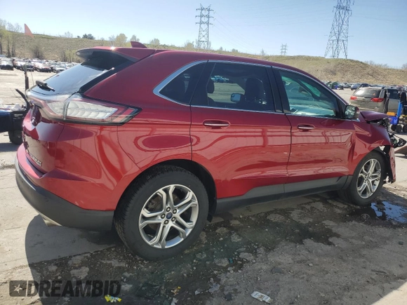 2015 Ford Edge Titanium with VIN 2FMTK4K93FBB03491, listed as a Copart auction lot 54075365 with 94,095 mi miles and Salvage Title. Bid and sale history available at carsss.com. Image 3.