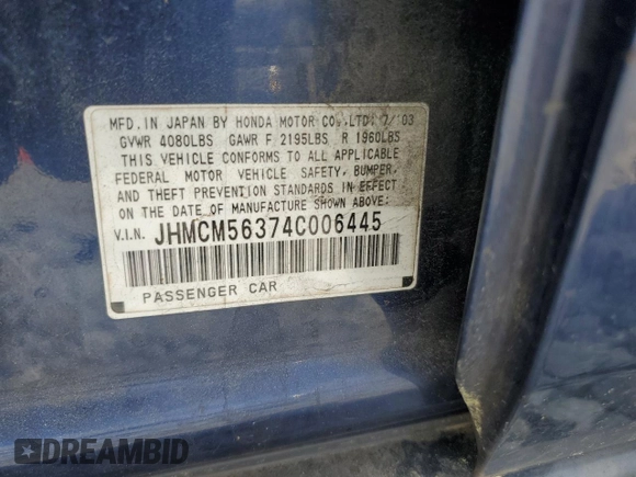 2004 Honda Accord LX z VIN JHMCM56374C006445, wystawiony jako Copart lot #51671195 z przebiegiem 220 193 mil mil oraz Szkoda całkowita • Salvage title. Historia ofert i sprzedaży dostępna na DreamBid. Obrazek 14.