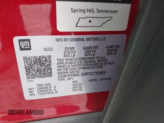2023 GMC Acadia SLT with VIN 1GKKNMLS3PZ170569, listed as a IAAI auction lot 42111568 with 41,759 mi miles and . Bid and sale history available at DreamBid. Image 9.