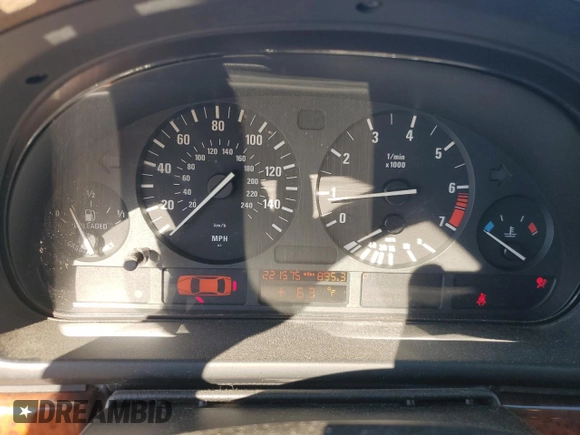 1999 BMW 5 Series 528iAt with VIN WBADP6345XBV62020, listed as a Copart auction lot 46804705 with 221,575 mi miles and Salvage Title. Bid and sale history available at carsss.com. Image 9.
