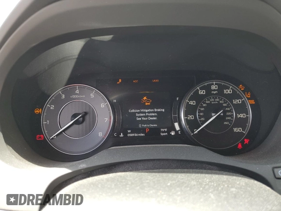 2020 Acura RDX w/Technology Pkg with VIN 5J8TC2H58LL001577, listed as a Copart auction lot 57467284 with 58,936 mi miles and Salvage Title. Bid and sale history available at carsss.com. Image 9.