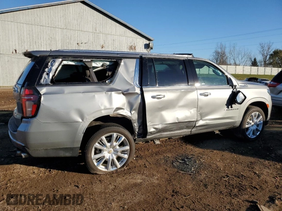 2024 Chevrolet Suburban High Country with VIN 1GNSKGKL3RR156553, listed as a Copart auction lot 78226654 with 21,558 mi miles and Salvage Title. Bid and sale history available at DreamBid. Image 3.