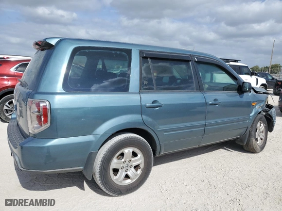 2007 Honda Pilot LX with VIN 5FNYF28117B034129, listed as a Copart auction lot 53350825 with 269,986 mi miles and Salvage Title. Bid and sale history available at carsss.com. Image 3.