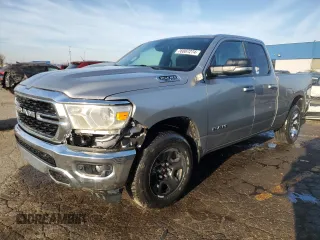 2022 Ram 1500 Big Horn with VIN 1C6SRFBTXNN134542, listed as a Copart auction lot 76887274 with 65,423 mi miles and Salvage title. Bid and sale history available at DreamBid. Image 1.