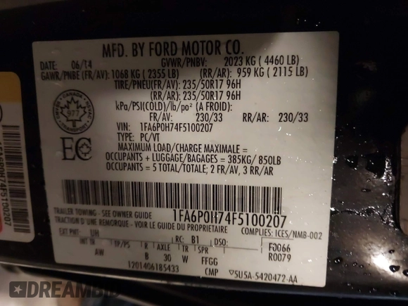 2015 Ford Fusion SE with VIN 1FA6P0H74F5100207, listed as a IAAI auction lot 41835009 with 95,557 mi miles. Bid and sale history available at carsss.com. Image 9.