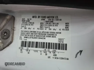 2019 Ford Transit Connect XL z VIN NM0LS7E20K1384236, wystawiony jako Copart lot #60424865 z przebiegiem Nie podano mil oraz Szkoda całkowita • Salvage title. Historia ofert i sprzedaży dostępna na DreamBid. Obrazek 14.