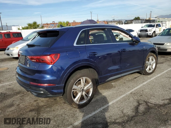 2021 Audi Q3 S line Premium Plus with VIN WA1EECF3XM1053860, listed as a Copart auction lot 37636673 with 28,207 mi miles. Bid and sale history available at carsss.com. Image 3.