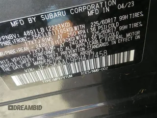 2023 Subaru Forester with VIN JF2SKAAC9PH477458, listed as a IAAI auction lot 41801238 with 2,557 mi miles and . Bid and sale history available at DreamBid. Image 9.