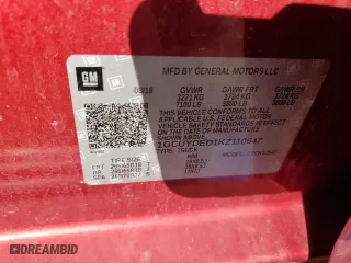 2019 Chevrolet Silverado 1500 LT with VIN 1GCUYDED1KZ110647, listed as a Copart auction lot 46608275 with 51,236 mi miles and Salvage Title. Bid and sale history available at carsss.com. Image 14.